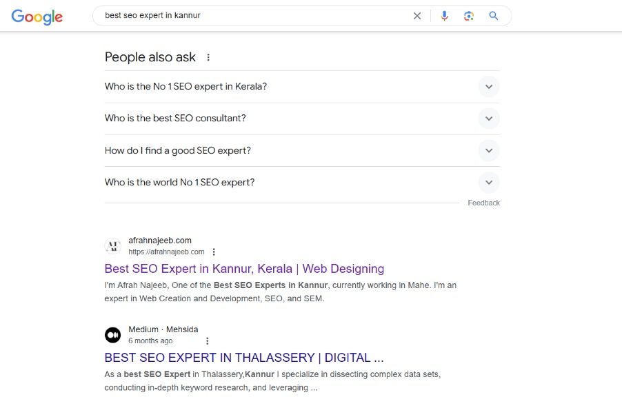 SERP - best SEO expert in kannur